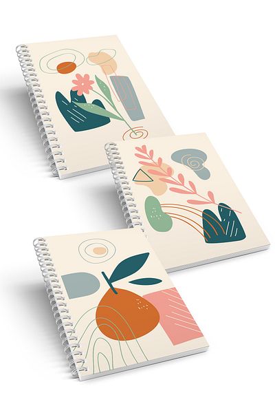 CoNotes 3-Piece Spiral Checked Notebook Set - Flowers Series A5 (15X21CM)