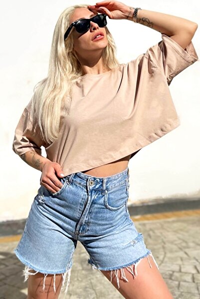 BESTTRENDY Γυναικείο μπλουζάκι Oversize Crop
