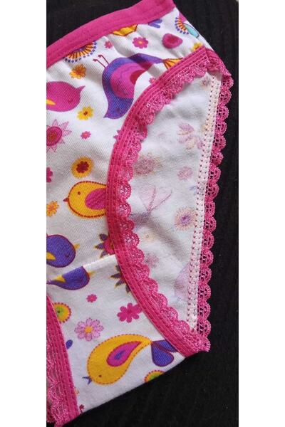 Tutku Βαμβακερό μπροστινό εμπριμέ για κορίτσια Μικτό πολύχρωμο μοτίβο Lycra Elastane Daily Bato εσώρουχα 6 τεμαχίων