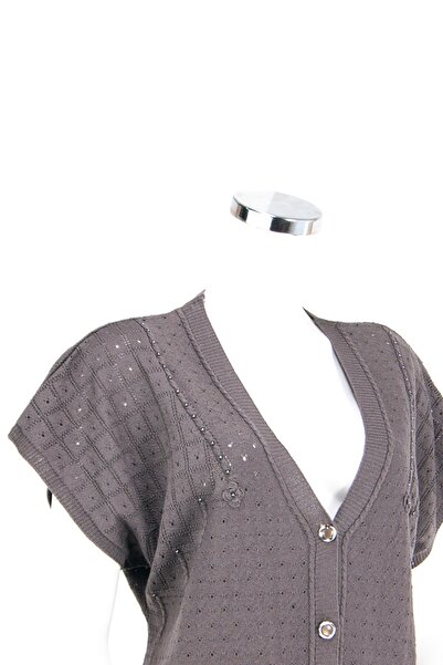 Oppland Жіночий сезонний жилет з ґудзиками, двома кишенями, рукавами-крилами, прямим кроєм, з мерсеризованої тканини