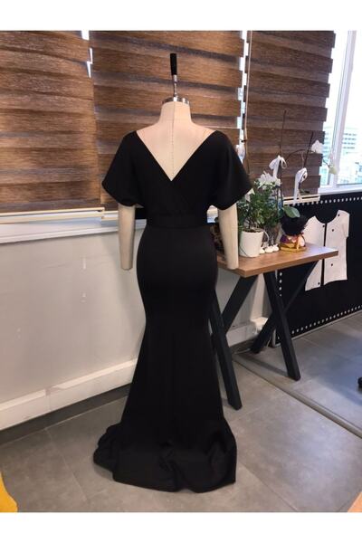 Secret Passion Lingerie Likralı Scuba Kumaş Uzun Elbise Balık Kesim Kemerli Abiye Ve Mezuniyet Elbisesi 686 582099