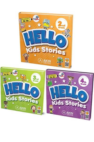 AKIN DİL Hello Kids Stories 2nd Grade + Stories 3rd Grade + Stories 4th Grade Story Set