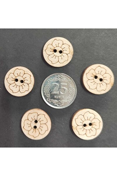 Elit Orjinal Ahşap Bebek Yelek Düğmesi-5 Adet