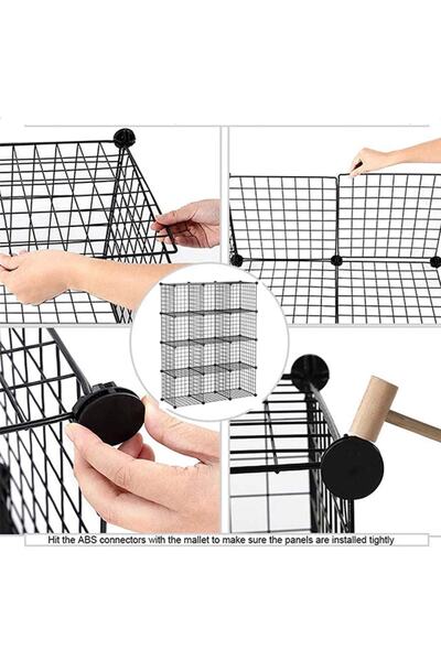 hodbehod 12 Bölmeli Metal Tel Portatif Modüler Oyuncak Dolabı Çok Amaçlı Düzenleyici Raf