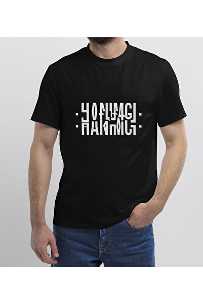 Ibracollection Unisex Üstünde Hanımcı Yazılı Katlamalı T-shirt