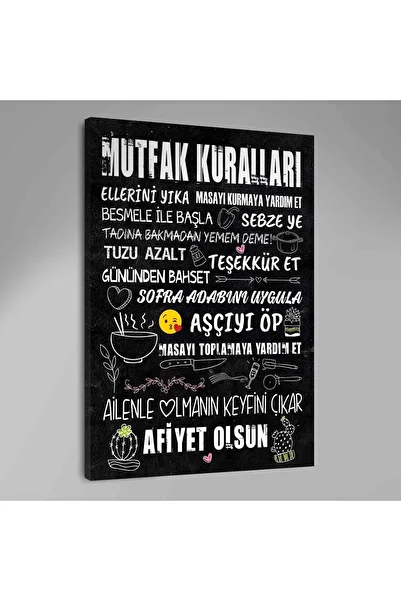 Tablo Deposu Kitchen Rules Canvas Painting