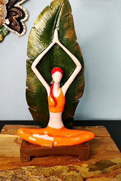 Griffinart Yogacı Kadın Büst Yapraklı Büyük Boy Hediyelik Dekoratif Biblo