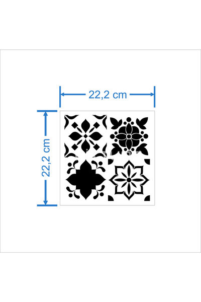 Piktura Seramik Fayans Karo Stencil Şablon (TİLE STENCİL) 20*20cm Seramik Kar...