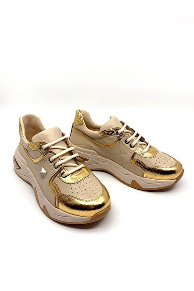 Favgi Rafai Gold Deri Kadın Sneaker