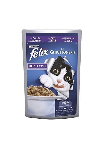 FELIX Kuzu Etli Yaş Kedi Maması 100 gr