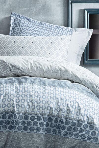 Yataş Malin Çift Kişilik Ranforce Nevresim Takımı - Mavi