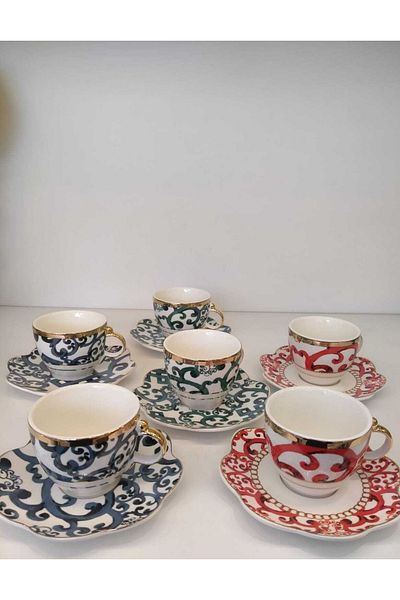 Lucky Art 6-Piece Noble Bone Coffee Cup Set - Lyhd 424