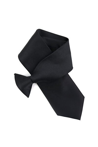 Gambocci Έτοιμη δεμένη μαύρη γραβάτα με κλιπ