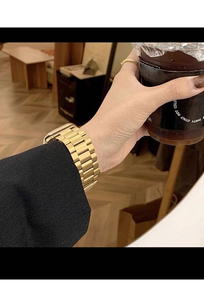 Forsis Aksesuar سوار ساعة أبل ستيل 38-40-41 ملم ذهبي