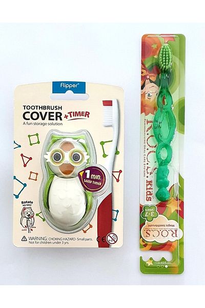 R.O.C.S. 3-7 Years Green Brush and Green Owl Set - Rocs
