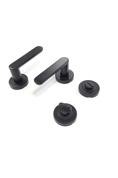 ARON Sofuoğlu Barbaros Matte Black Round Rosette (BONYO-WC) Door Handle Aluminum / Steel