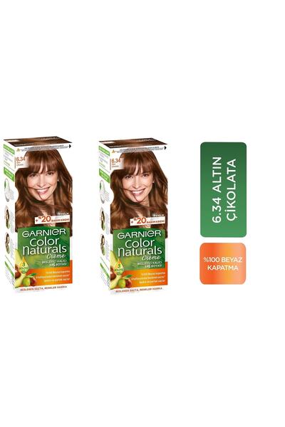 Garnier Color Naturals Creme Besleyici Kalıcı Saç Boyası 6.34 Altın Çikolata ...