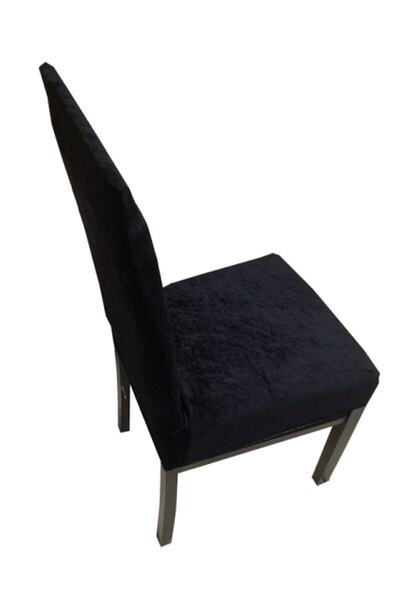 Madame Blue Husa pentru scaune din catifea din matase Lycra 6 piese neagra