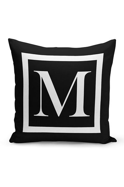 Filamente Double Sided Digital Printed Letter Cushion Cover - Letter M