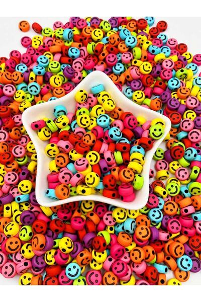 ella'nın çarşısı Изработка на бижута от акрилни усмихнати мъниста. 50 броя