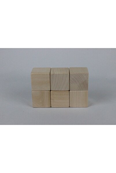 aliwooden 6 قطع مكعبات كبيرة طبيعية (5 سم)
