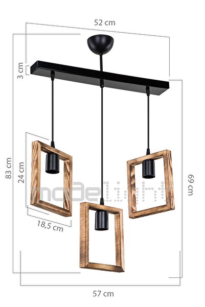 Modelight Fila 3lü Sıralı Avize