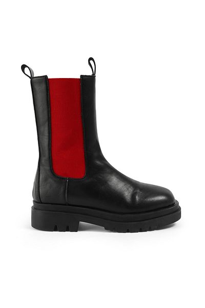 Twist Knee-High Boots - Black - Flat