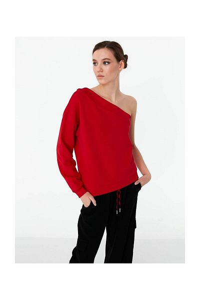 Twist Sweatshirt - Red - Slim fit