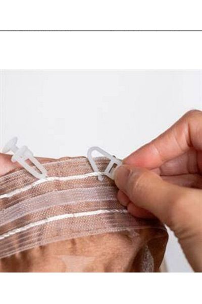 ÖZGÜR HOME Locking Curtain Button 200 Pack Hook Plastic Curtain Button Roller