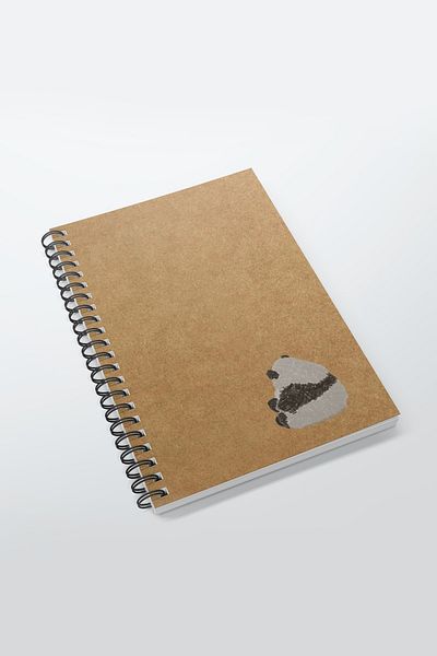 CoNotes A5 Spiral Checked Kraft Notebook (15x21cm) - Panda Design