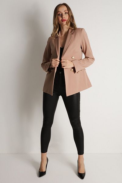 Select Moda Γυναικείο μαύρο δερμάτινο στενό παντελόνι με ψηλόμεσο