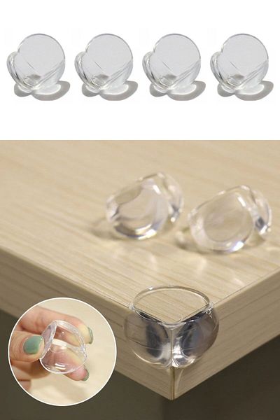 Buffer ® Baby Kids Soft and Flexible Circular Transparent Adhesive Safety Corner Protector (4 Pieces)