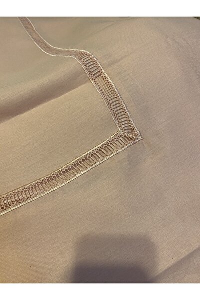 Mix And Match Home Somon Rengi Kolberli Dikdörtgen 6 Kişilik Ipek Keten Masa Örtüsü