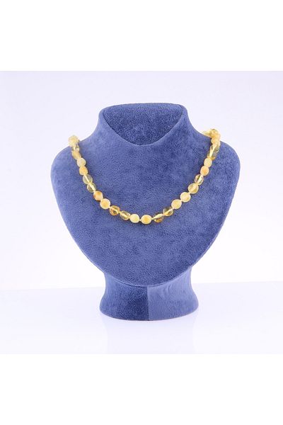 OSMANLI DEĞERLİ TAŞ Certified Amber (phossilized Pine Resin) Necklace 8 Mm - M364
