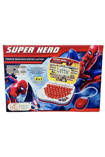 Erzi Oyuncak Eğitici Laptop Kırmızı Bilgisayar Türkçe-ingilizce