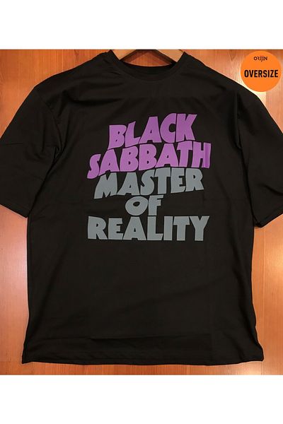 Orijin Tekstil Black Sabbath Master of Reality Printed Oversize Black Tshirt