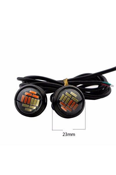 ERAKS CAR ACCESORIES Çift Renk Ayna Altı Kartal Göz Led Turuncu-beyaz - 2 Adet