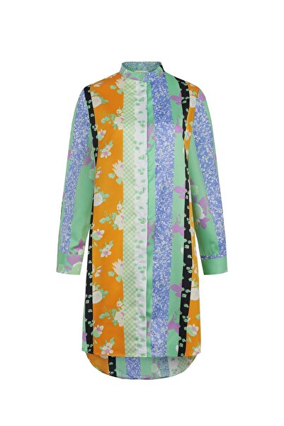 AQUELLA Patchwork Desenli Gömlek Elbise