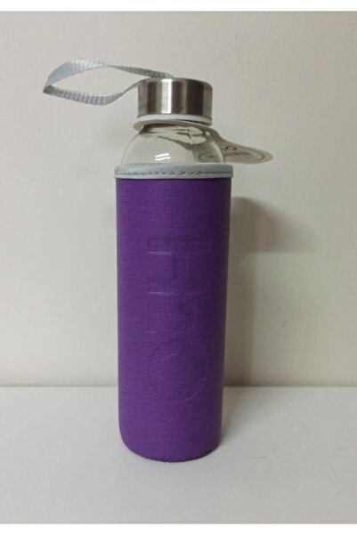 Leva House Tohana Glass Flask with Leather Cover Purple 500 Ml