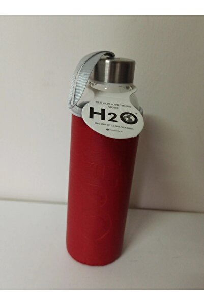 Leva House Tohana Glass Flask with Leather Cover Red 500 Ml