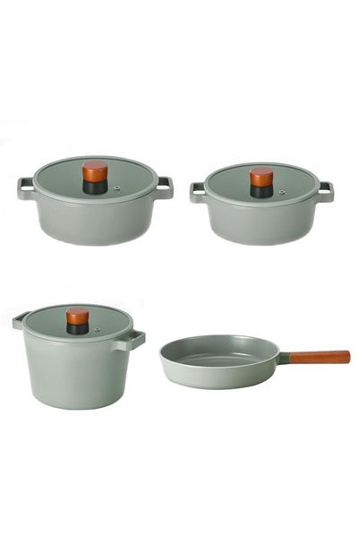 Prima Nova Neoflam Fika Gray 7 Piece Cast Pot and Pan Set