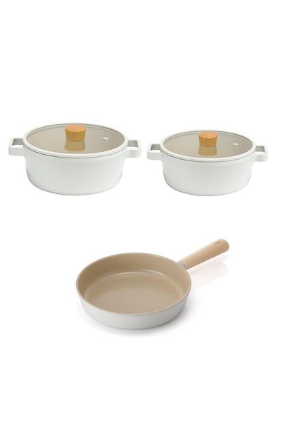 Prima Nova Neoflam Fika Beige 5-Piece Pot and Pan Set