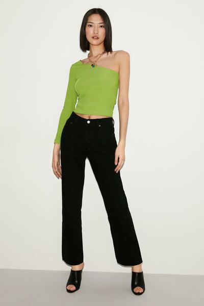 GRIMELANGE Bloom Asymmetrical Slim Fit Πράσινη Μπλούζα