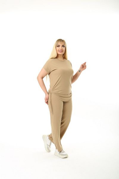 Mezura Γυναικείο κοστούμι με κοντό μανίκι σε Plus Size, με λεπτομερείς λεπτομέρειες