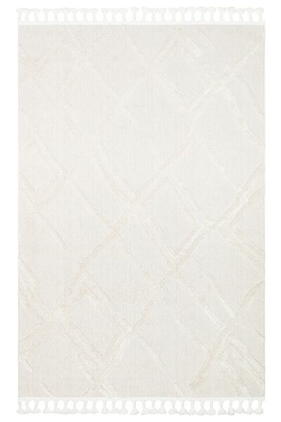 MEVAHALI Eko Halı Terazzo Trz 03 Whıte Hav Toz Vermez Yum. Doku Etnik Örgü De...