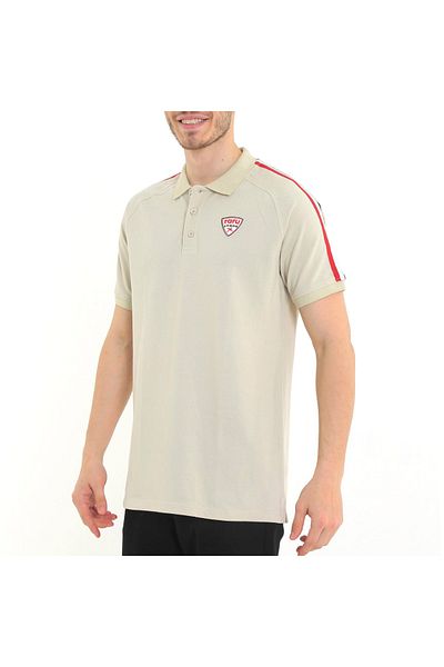 raru Ανδρικό μπλουζάκι πόλο Lunıus Beige - 100% βαμβάκι, κοντομάνικο