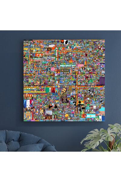 fotoev Tablou pe pânză Pixel Wars Reddit R Place 2022