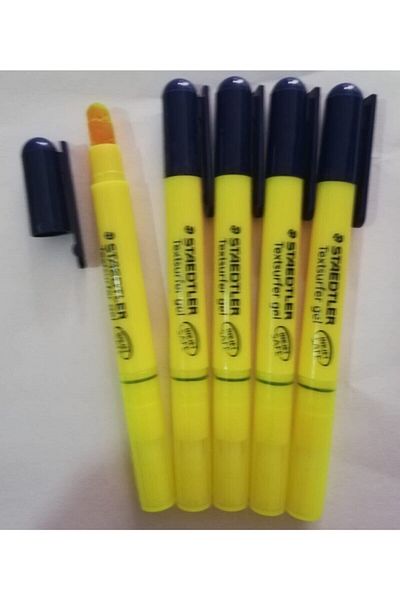 Staedtler Phosphorescent Pen Yellow Gel Type Flip 5 Pieces