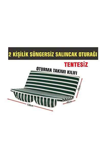 Vip Home Concept 2 Kişilik Salıncak Oturağı (yeşil-beyaz) Bahçe Salıncağı Otu...