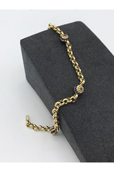 Altın 14 Ayar Sosyete Gözü Nazar Kadın Bileklik